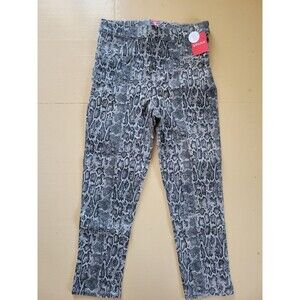 Spanx Womens Cropped Leggings Snakeskin Pull On Pants Mid Rise Multicolor Size S